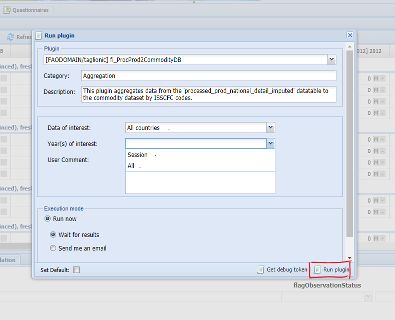  Selecting parameters and running the plugin.