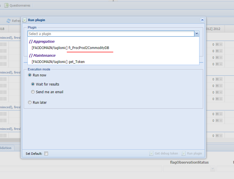  Selecting the fi_ProcProd2CommodityDB plugin.