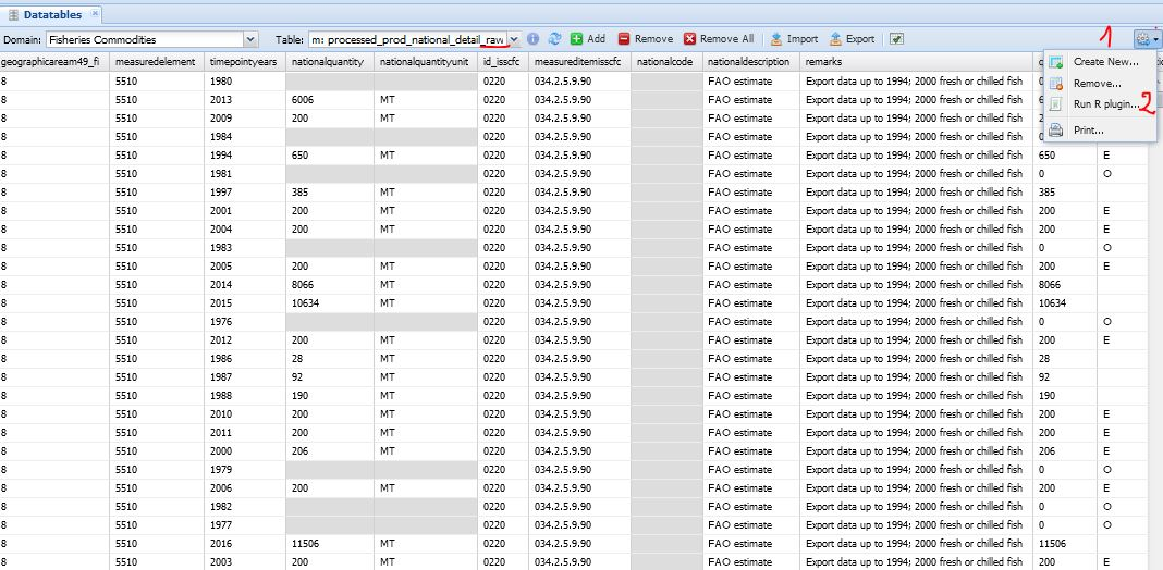  Datatable selection and plugin selection.